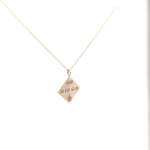 Square pendant with platinum jubilee hallmark-The Diamond Setter