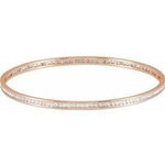 Solid Gold Stackable Bangle with Natural Diamonds-The Diamond Setter