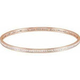 Solid Gold Stackable Bangle with Natural Diamonds-The Diamond Setter
