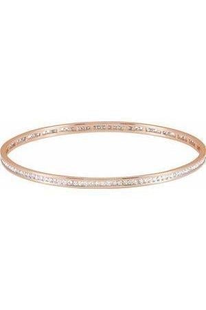 Solid Gold Stackable Bangle with Natural Diamonds-The Diamond Setter