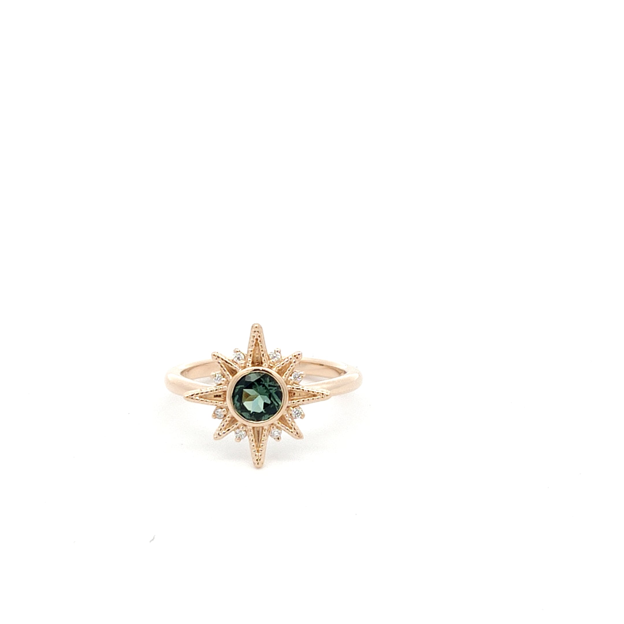 Green Tourmaline in constellation ring-The Diamond Setter