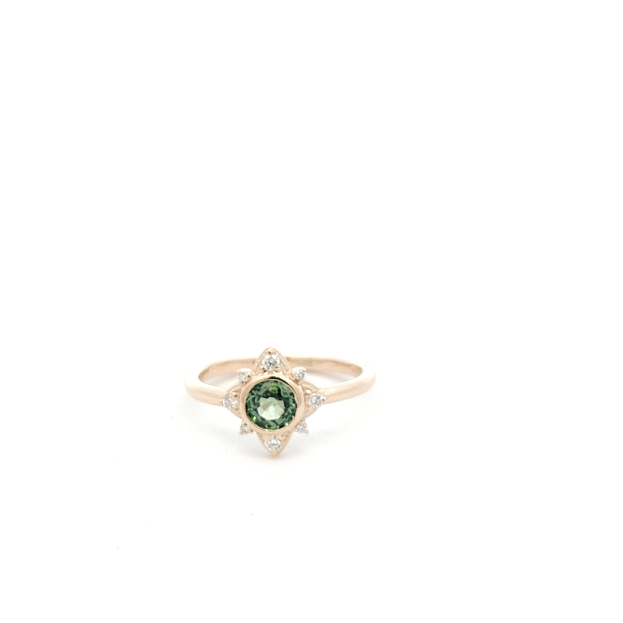Green Sapphire constellation ring-The Diamond Setter