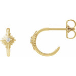 Gold Hoop Earrings with sun detail-The Diamond Setter