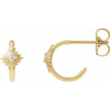 Gold Hoop Earrings with sun detail-The Diamond Setter