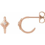 Gold Hoop Earrings with sun detail-The Diamond Setter