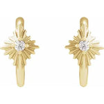 Gold Hoop Earrings with sun detail-The Diamond Setter