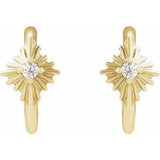 Gold Hoop Earrings with sun detail-The Diamond Setter