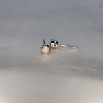 Round Tapered Bezel-Set Stud Earring in 9ct white gold-The Diamond Setter