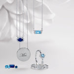 Engravable Scroll Disc Necklace-The Diamond Setter
