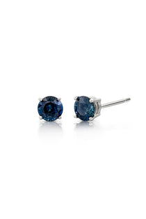 Teal Sapphire Gold Stud Earrings-earrings-The Diamond Setter