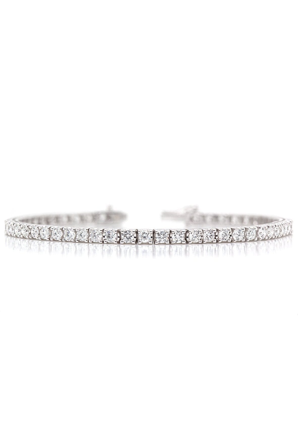 18ct White Gold Diamond-Set Tennis Bracelet-The Diamond Setter