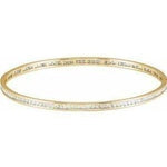 Solid Gold Stackable Bangle with Natural Diamonds-The Diamond Setter