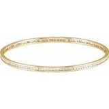 Solid Gold Stackable Bangle with Natural Diamonds-The Diamond Setter