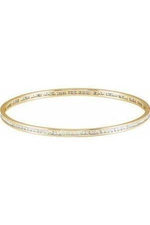 Solid Gold Stackable Bangle with Natural Diamonds-The Diamond Setter