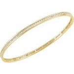 Solid Gold Stackable Bangle with Natural Diamonds-The Diamond Setter