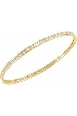 Solid Gold Stackable Bangle with Natural Diamonds-The Diamond Setter