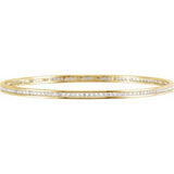 Solid Gold Stackable Bangle with Natural Diamonds-The Diamond Setter
