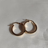 YELLOW GOLD HOOP CREOLE EARRINGS WITH COBRA-TEXTURED-The Diamond Setter