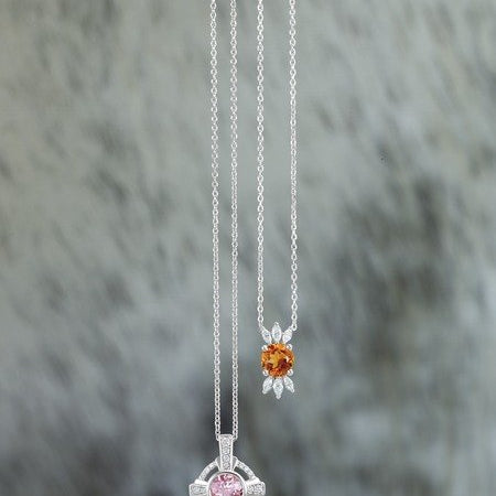 Cluster sapphire and diamond pendant-The Diamond Setter