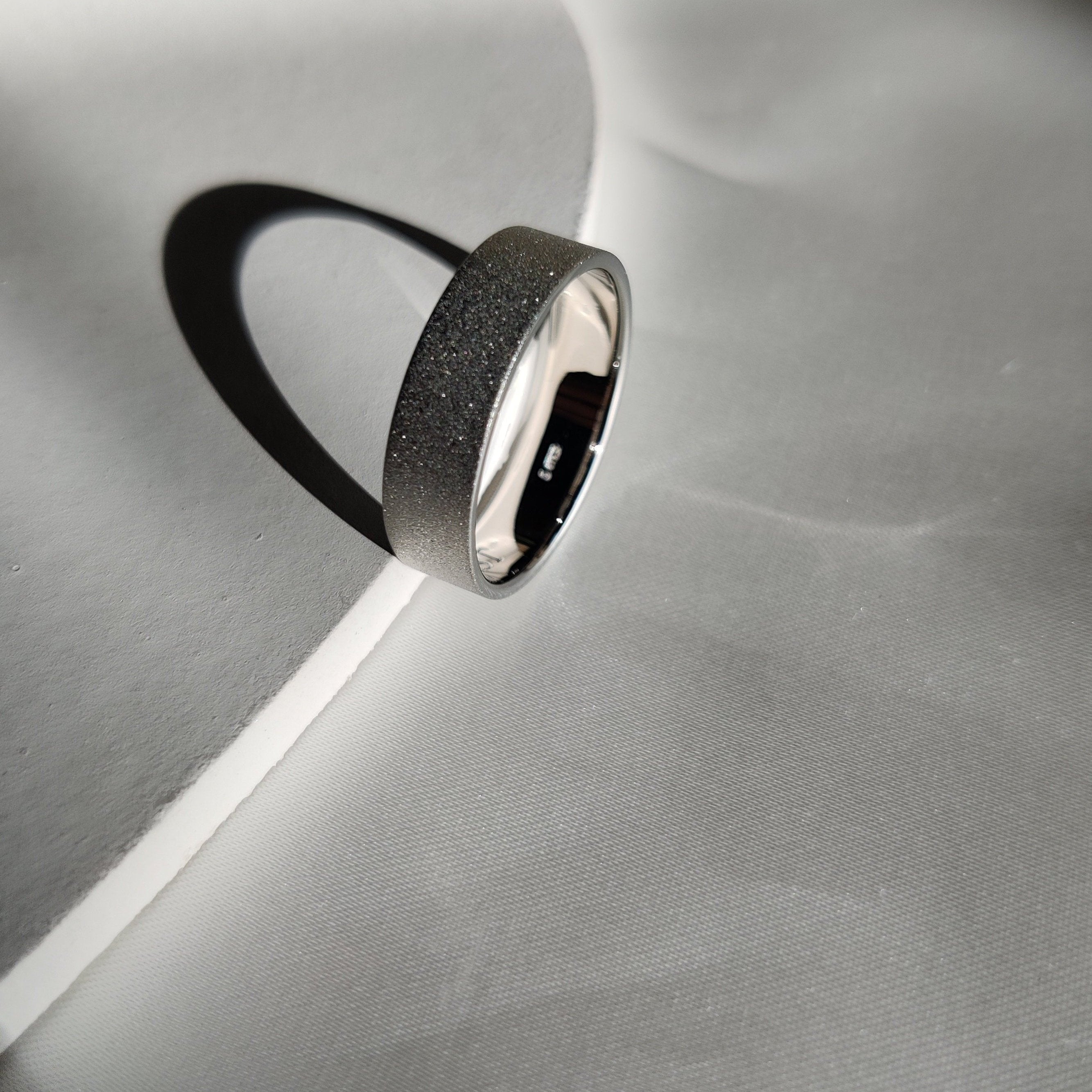 Unique Wedding Ring with Glass Blast Finish-The Diamond Setter