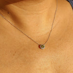 Yellow Diamond Halo Necklace-The Diamond Setter