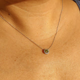 Yellow Diamond Halo Necklace-The Diamond Setter