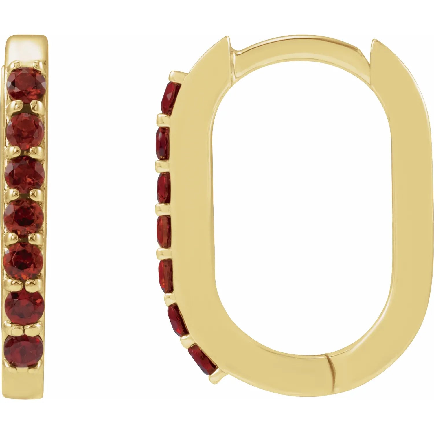 Accented Gold Elongated Oval Hoop Earrings-The Diamond Setter