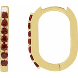 Accented Gold Elongated Oval Hoop Earrings-The Diamond Setter