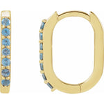 Accented Gold Elongated Oval Hoop Earrings-The Diamond Setter