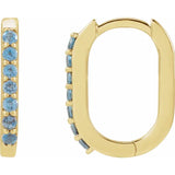 Accented Gold Elongated Oval Hoop Earrings-The Diamond Setter