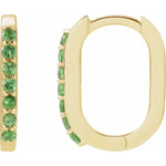 Accented Gold Elongated Oval Hoop Earrings-The Diamond Setter