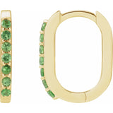 Accented Gold Elongated Oval Hoop Earrings-The Diamond Setter