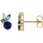 Multi gemstone stud earrings-The Diamond Setter