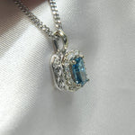 Radiant Blue Diamond Infinity Necklace with .75ct diamonds-The Diamond Setter