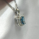 Radiant Blue Diamond Infinity Necklace with .75ct diamonds-The Diamond Setter