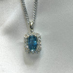 Radiant Blue Diamond Infinity Necklace with .75ct diamonds-The Diamond Setter