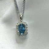 Radiant Blue Diamond Infinity Necklace with .75ct diamonds-The Diamond Setter