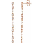 Chain drop earrings with diamonds-The Diamond Setter
