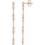 Chain drop earrings with diamonds-The Diamond Setter