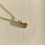 Champagne Solitaire Pendant and Bubbles of White Diamond-The Diamond Setter