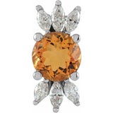 Citrine and Diamond floral pendant-The Diamond Setter