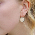 Silver Disc Earrings with Diamond-The Diamond Setter