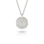 9 carat Gold Textured Disc Necklace with Diamonds-The Diamond Setter
