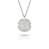 9 carat Gold Textured Disc Necklace with Diamonds-The Diamond Setter