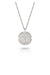 Sterling Silver Textured Disc Necklace with Diamonds-The Diamond Setter