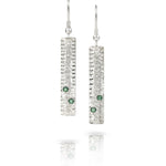 Silver Dog Tag Earrings with Diamonds-The Diamond Setter