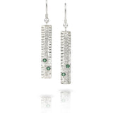 Silver Dog Tag Earrings with Diamonds-The Diamond Setter
