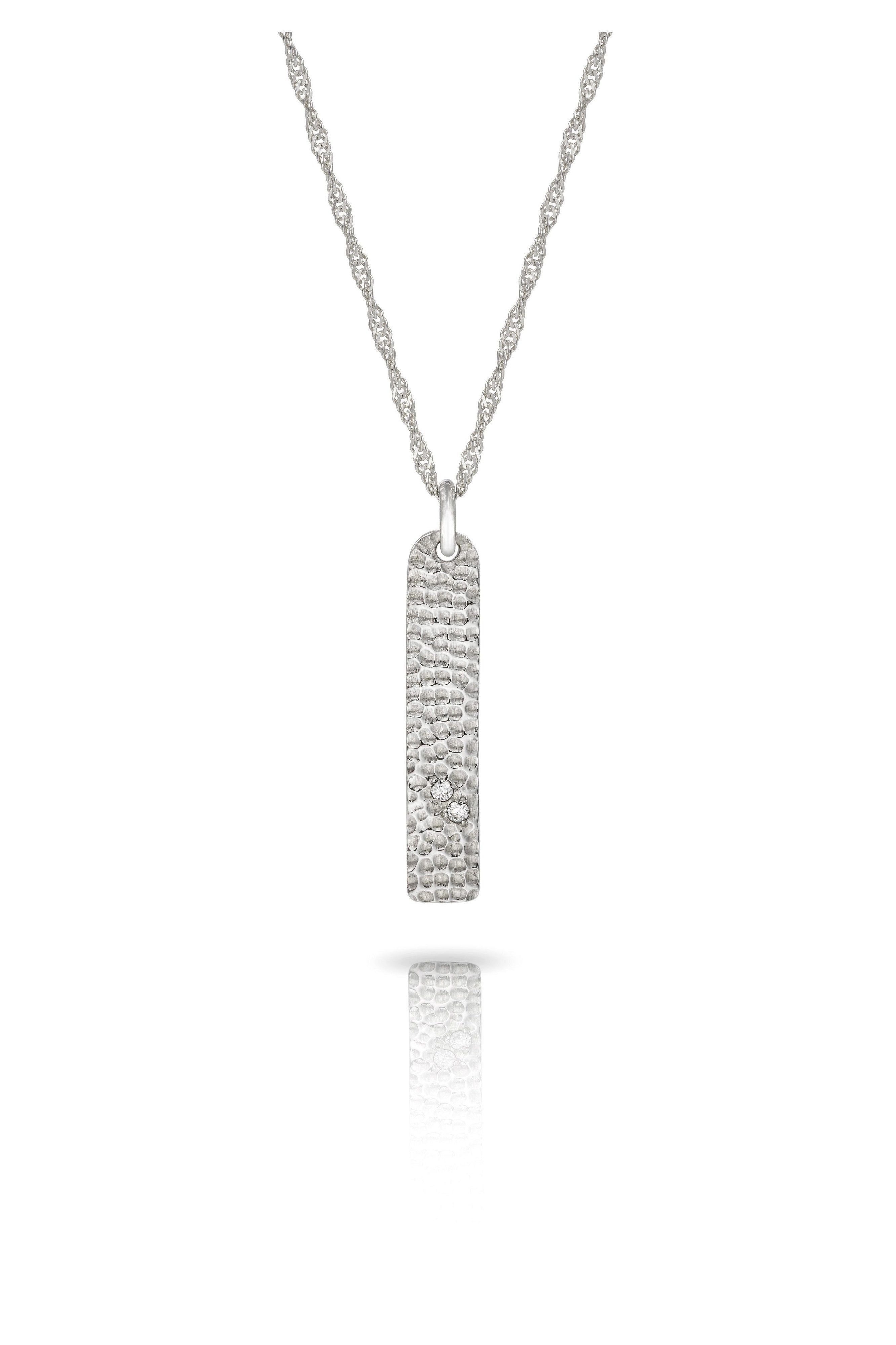 9 carat Gold Luxury Dog Tag Necklace with Diamonds-The Diamond Setter