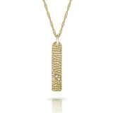 9 carat Gold Luxury Dog Tag Necklace with Diamonds-The Diamond Setter