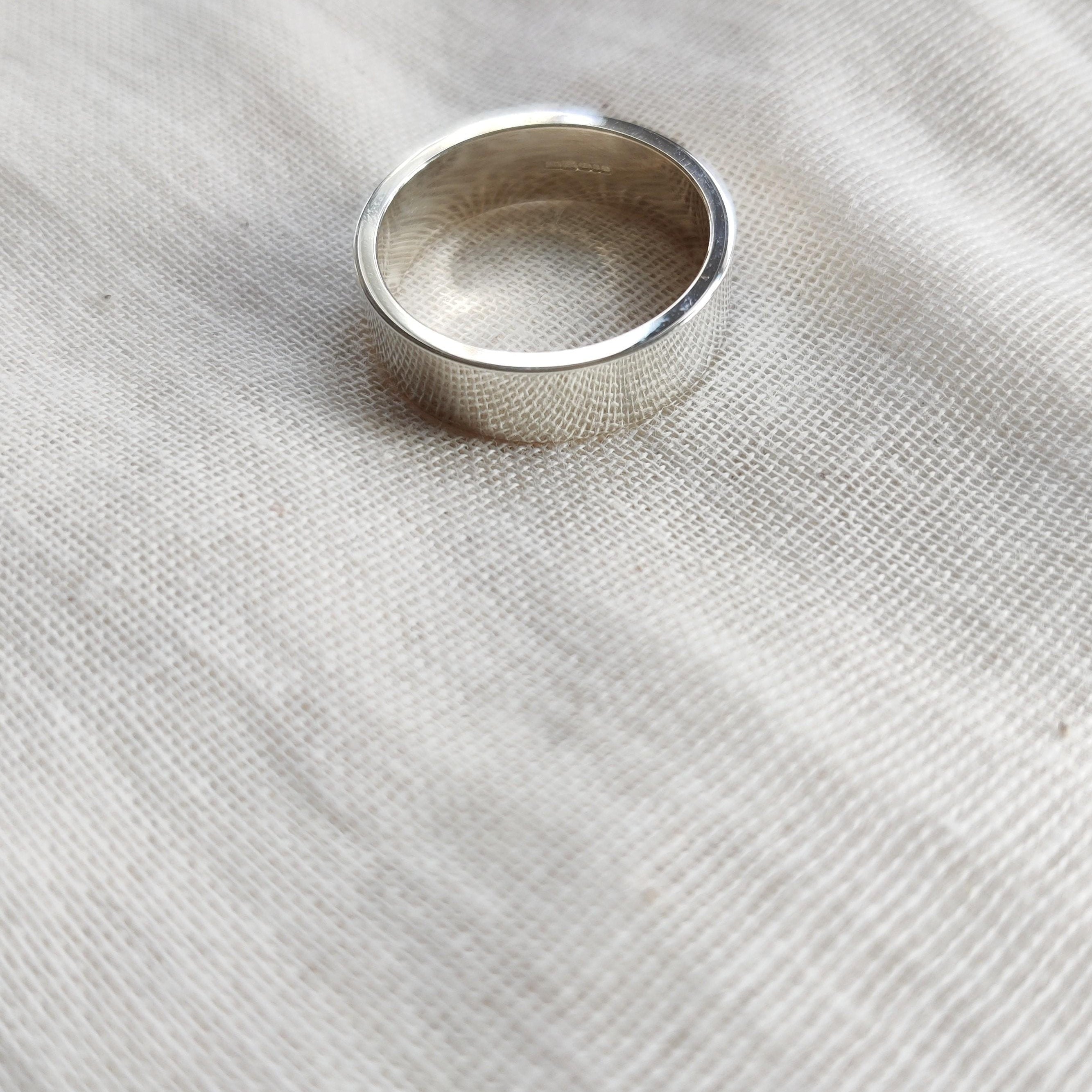 Flat Plain Wedding Ring in 9carat White Gold for Men-The Diamond Setter